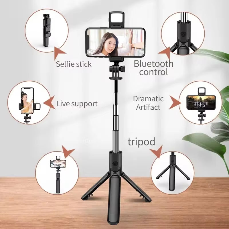 New 3 in 1 Wireless Selfie Tripod with Light 