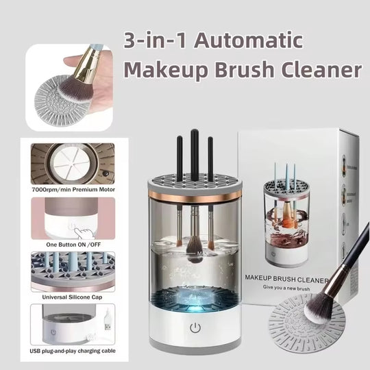 3 in 1 Electric Makeup Brush Cleaner Automatic Spinner Makeup Brush 